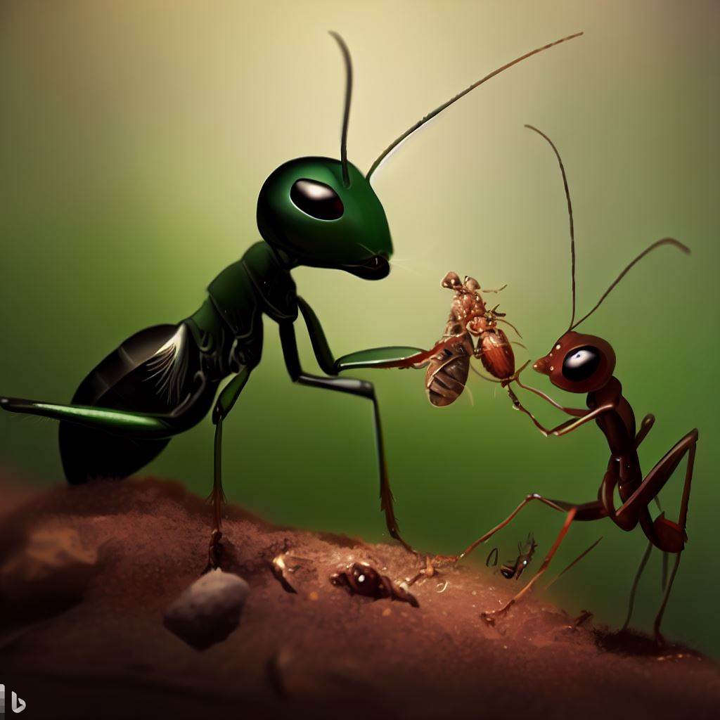 Grasshopper thanked to an ant for helping him in a hardest times
